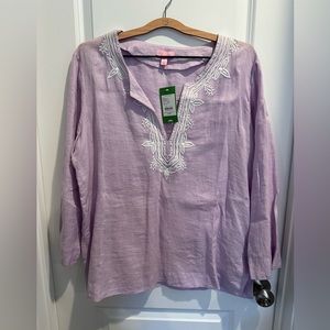 Lilly Pulitzer Amelia Island Tunic. NWT.  XL. iced Lilac